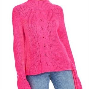 RD Style Vibrant Pink Cowl Neck Sweater
